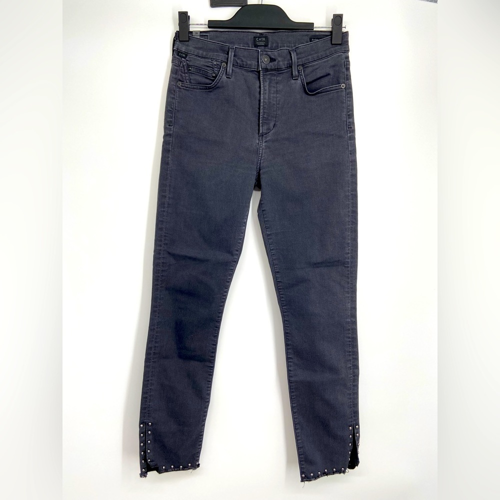 Citizens of Humanity, Rocket, High Rise, skinny, black Jeans,‎ studs, size 28